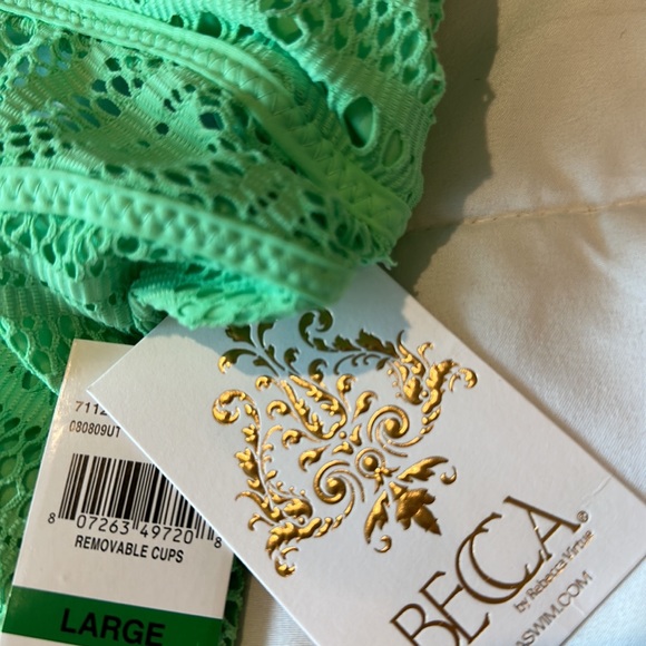 BECCA color play high neck one piece bathing suits - Picture 7 of 8